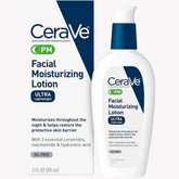 Cerave Pm Facial Moisturizing Lotion, 3 Oz., Multiplied With Derma Roller, 3 Fl Oz (Pack Of 1) - Beauty Elegant
