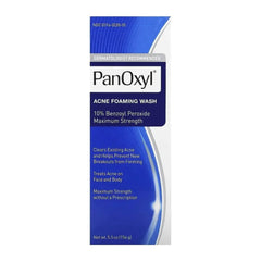 PanOxyl Acne Foaming Wash 10% Benzoyl Peroxide Maximum Strength 156 g