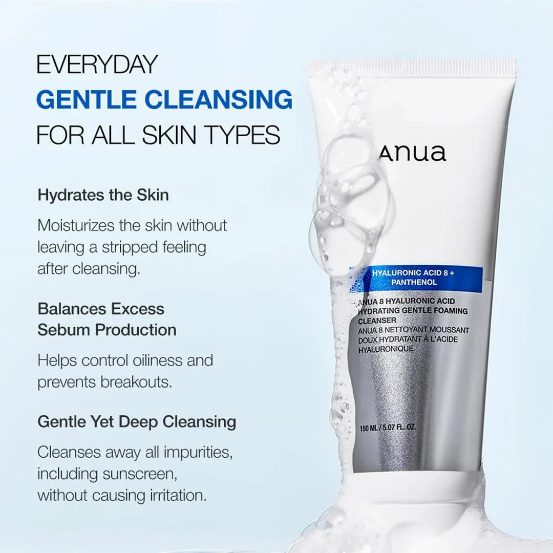 Anua 8 Hyaluronic Acid Hydrating Gentle Foaming Cleanser 150 mL