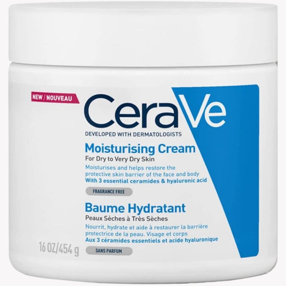 CeraVe Moisturizing Cream | 48H Body and Face Moisturizer for Dry to Very Dry Skin with Hyaluronic Acid and Ceramides | Fragrance Free | 16Oz, 454 g - Beauty Elegant
