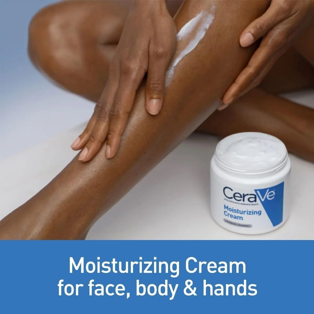 CeraVe Moisturizing Cream | 48H Body and Face Moisturizer for Dry to Very Dry Skin with Hyaluronic Acid and Ceramides | Fragrance Free | 16Oz, 454 g - Beauty Elegant