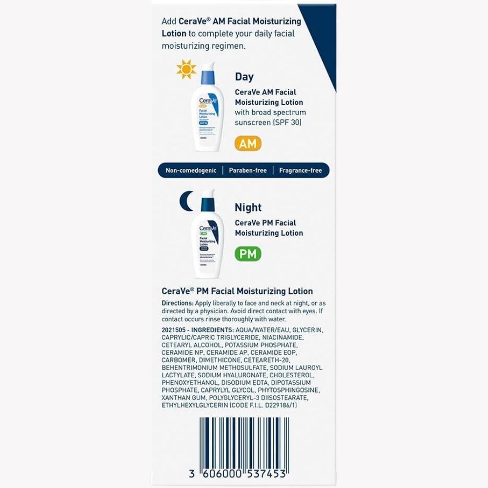 Cerave Pm Facial Moisturizing Lotion, 3 Oz., Multiplied With Derma Roller, 3 Fl Oz (Pack Of 1) - Beauty Elegant