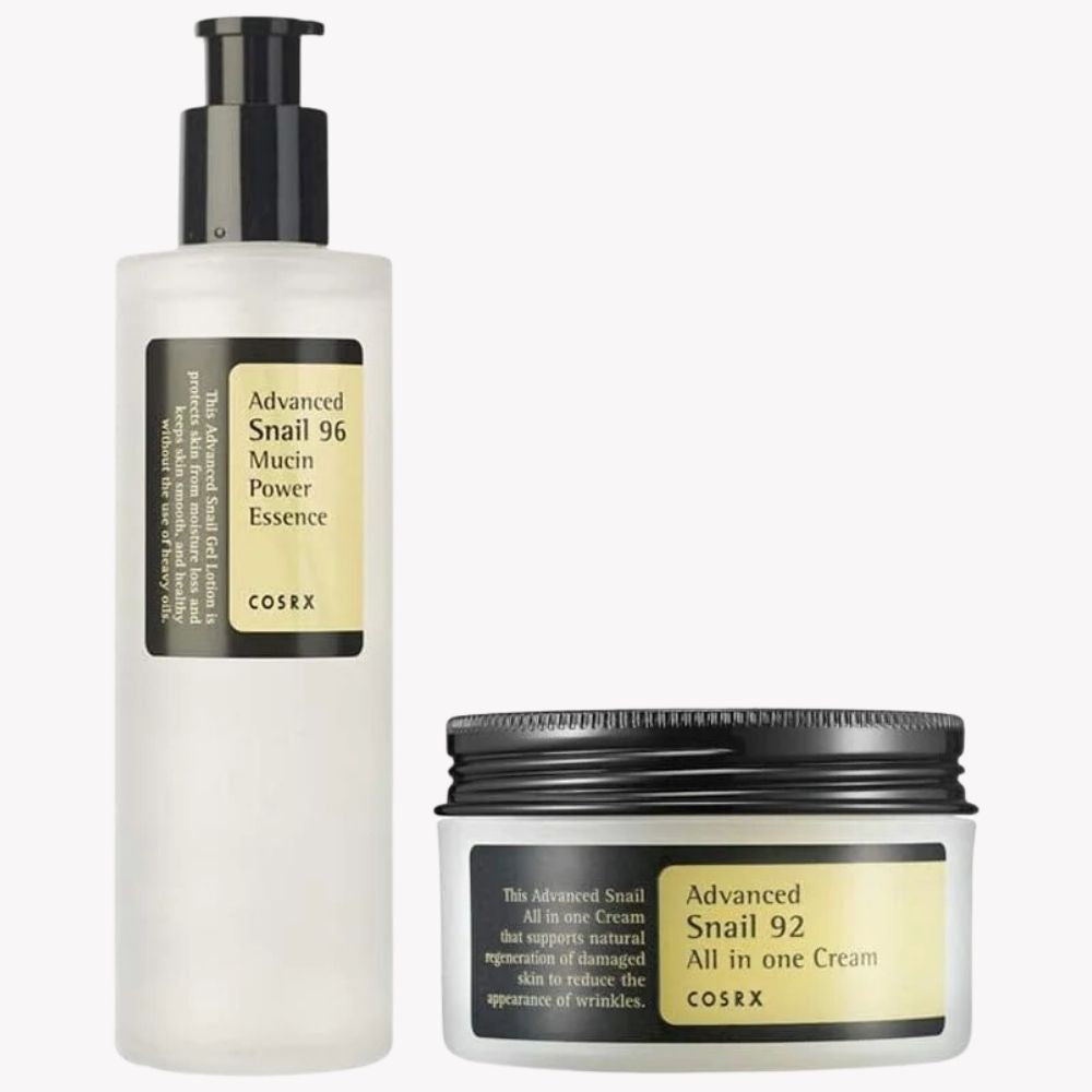 COSRX Advance Snail 96 Mucin Power Essence and Advance Snail 92 All in One Cream SET - Beauty Elegant