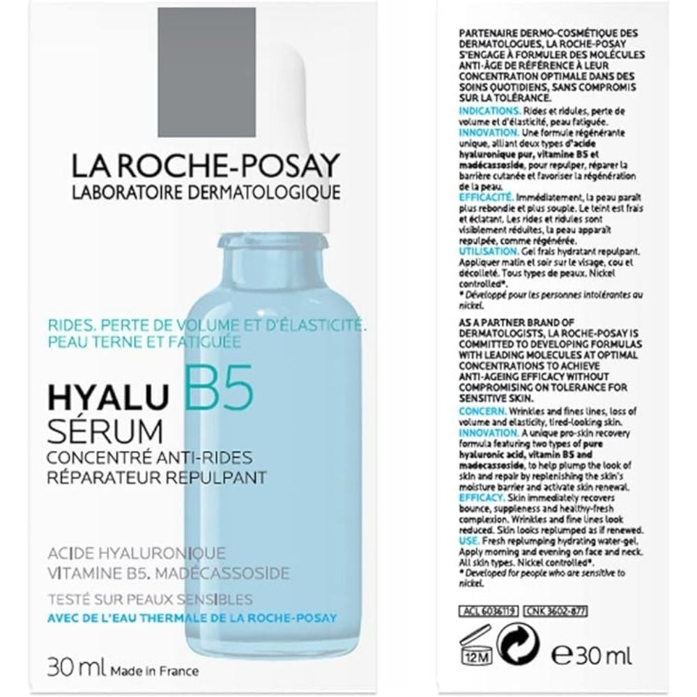 La Roche-Posay Hyalu B5 Pure Hyaluronic Acid Serum for Face, with Vitamin B5. Anti-Aging Serum Concentrate for Fine Lines. Hydrating, Repairing, Replumping. Suitable for Sensitive Skin - Beauty Elegant