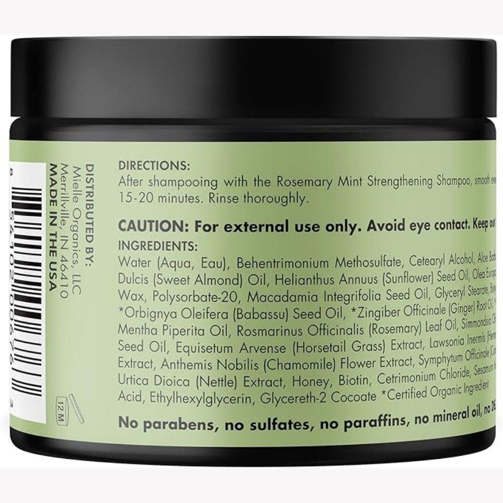 Mielle Organics Mielle Rosemary Mint Strengthening Hair Masque - Beauty Elegant