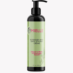 Mielle Organics Rosemary Mint Multi-Vitamin Daily Styling Creme For Curly Hair Definition, Paraben And Silicone Free, 240 ml, White - Beauty Elegant