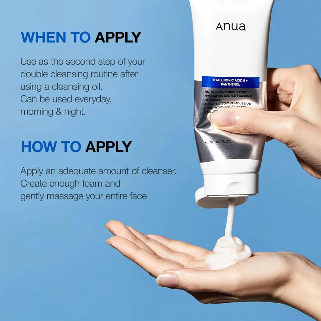 Anua 8 Hyaluronic Acid Hydrating Gentle Foaming Cleanser 150 mL
