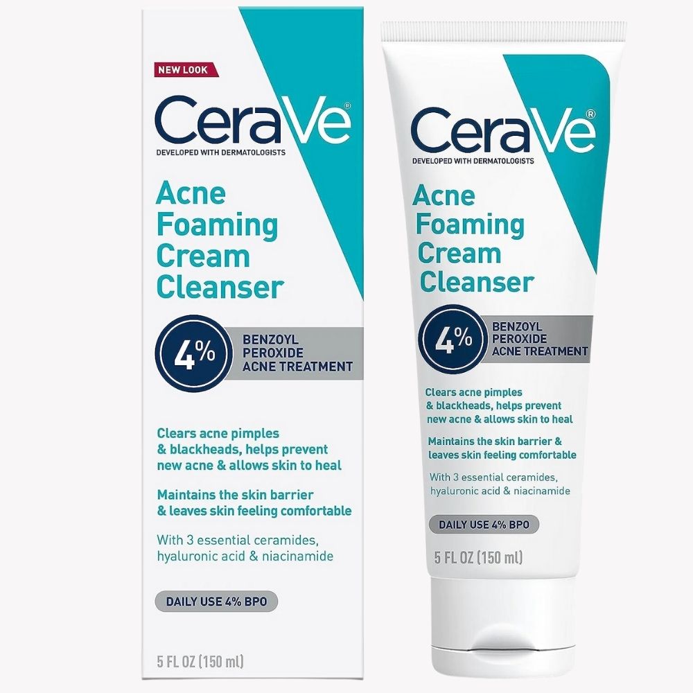 CeraVe Acne Foaming Cream Cleanser, 5 Fl Oz (Pack of 1) - Beauty Elegant