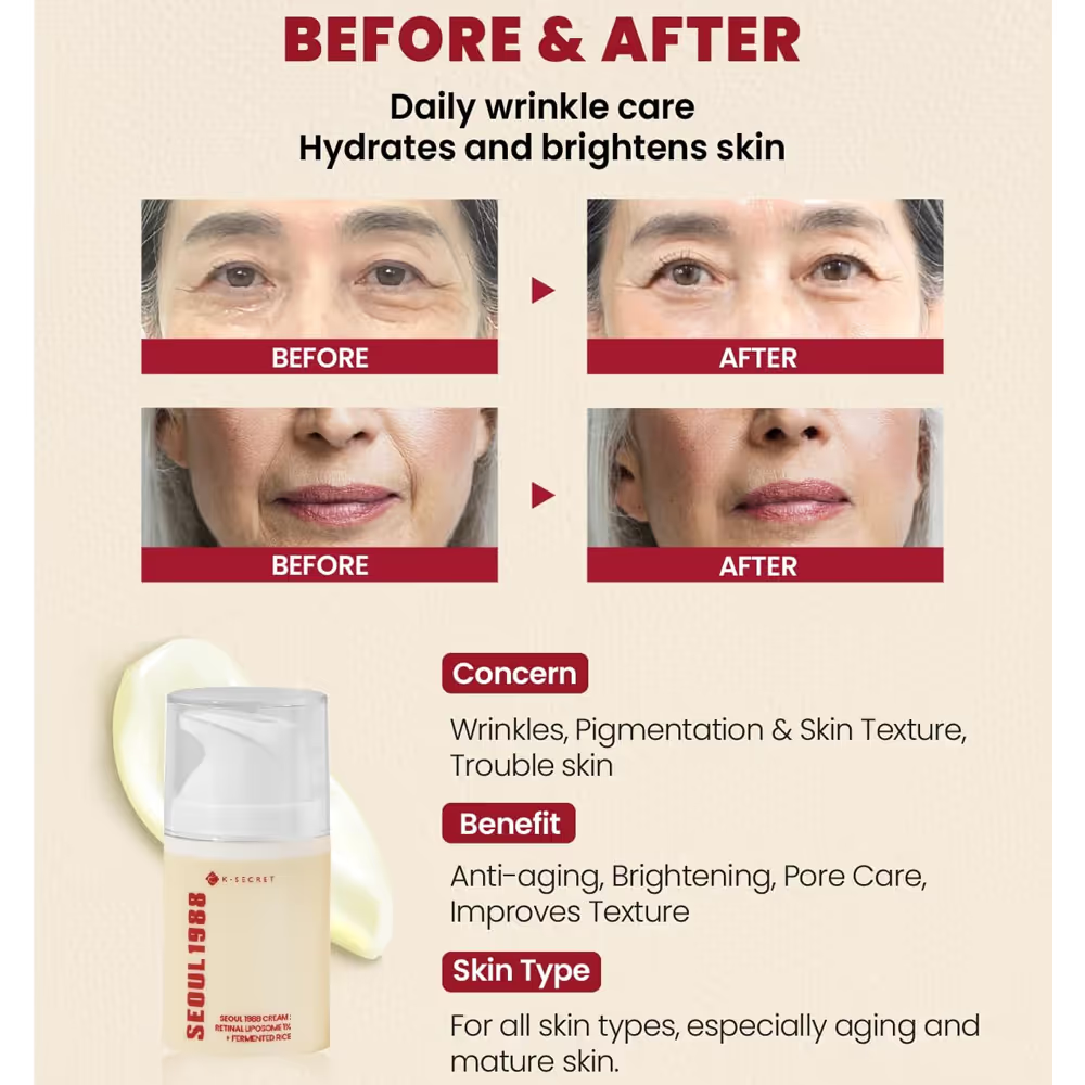 K Secret Seoul 1988 Cream Retinal Liposome 1% + Fermented Rice - 50 Ml