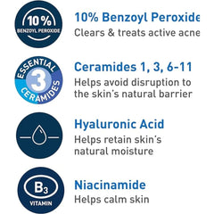 CeraVe Acne Foaming Cream Cleanser, 5 Fl Oz (Pack of 1) - Beauty Elegant