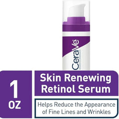 CeraVe Anti Aging Retinol Serum 1 Ounce Cream Serum for Smoothing Fine Lines and Skin Brightening Fragrance Free, 1 Fl Oz (Pack of 1) - Beauty Elegant