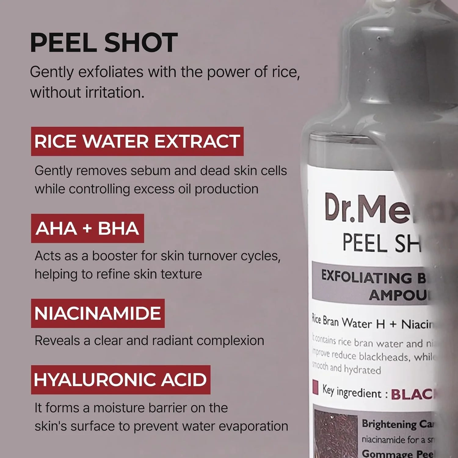Dr. Melaxin Peel Shot PS Black Rice Ampoule 80mL