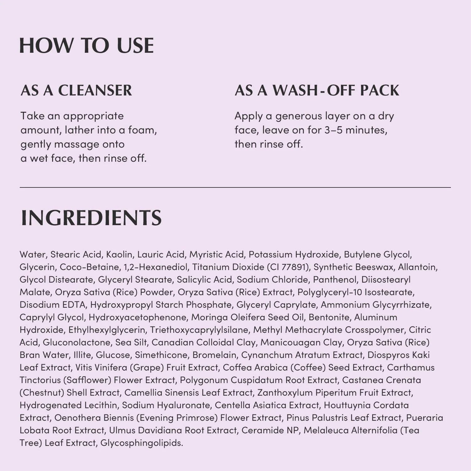 EQQUALBERRY Purple Rice Pore Purifying Pack Cleanser 130g