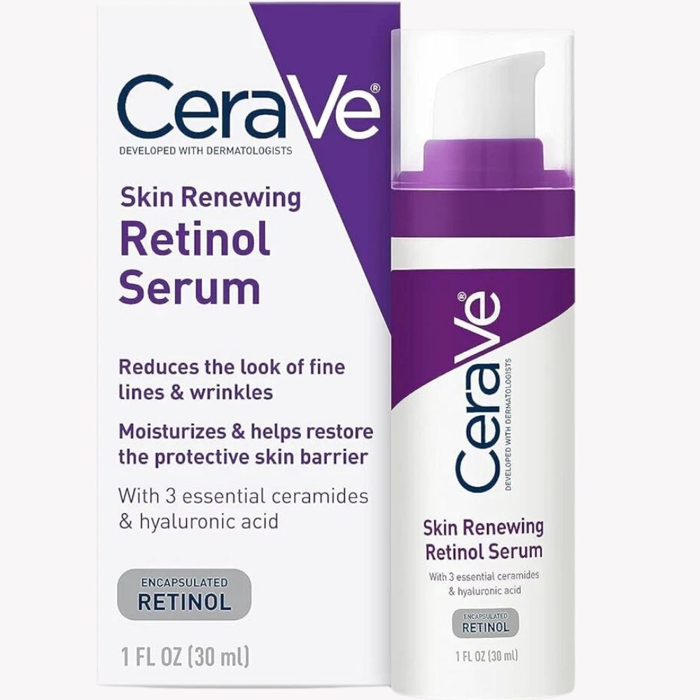 CeraVe Anti Aging Retinol Serum 1 Ounce Cream Serum for Smoothing Fine Lines and Skin Brightening Fragrance Free, 1 Fl Oz (Pack of 1) - Beauty Elegant