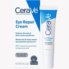 CeraVe Eye Repair Cream | Under Eye Cream for Dark Circles and Puffiness Delicate Skin Under Eye Area with Hyaluronic acid and Ceramides | Non-comedogenic, Fragrance Free | 0.5Oz, 14 ML - Beauty Elegant