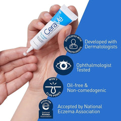 CeraVe Eye Repair Cream | Under Eye Cream for Dark Circles and Puffiness Delicate Skin Under Eye Area with Hyaluronic acid and Ceramides | Non-comedogenic, Fragrance Free | 0.5Oz, 14 ML - Beauty Elegant